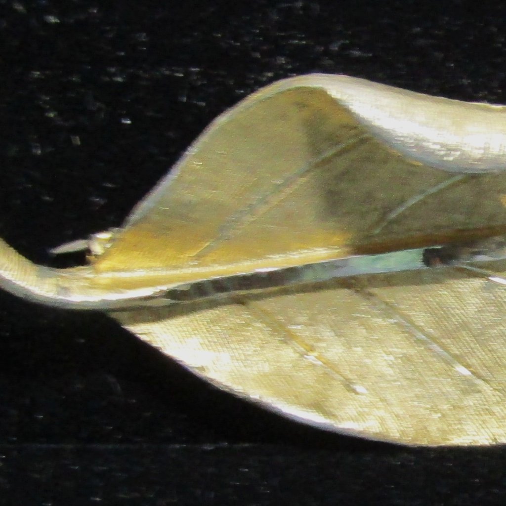 Vintage Bsk 3-D Leaf Brooch Pin Textured Gold Tone Mid Century Signed 3 9$